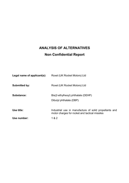 Analysis of Alternatives PROPELLANT FINAL Non