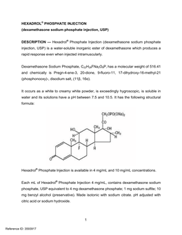 Dexamethasone Sodium Phosphate Injection, USP)