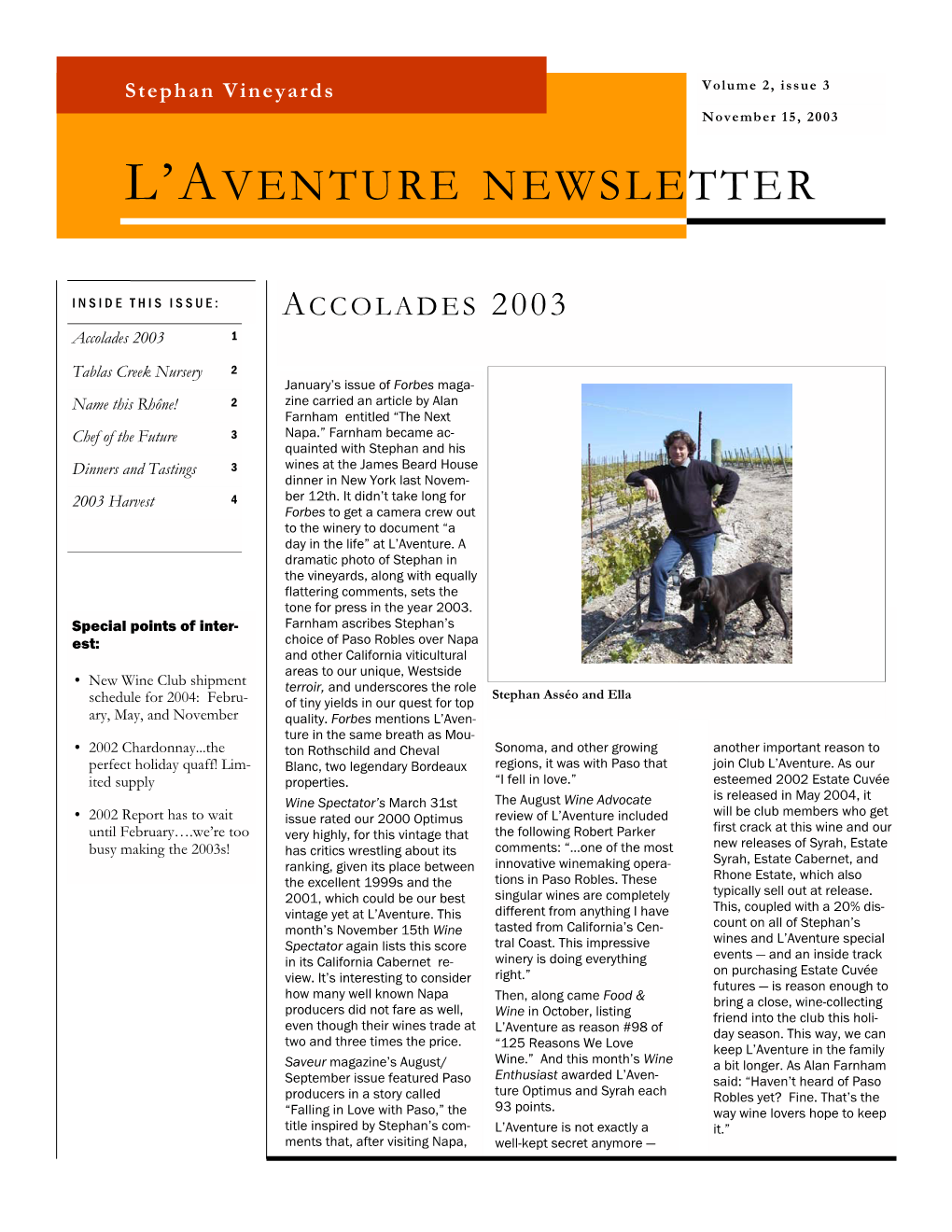 L'aventure Newsletter