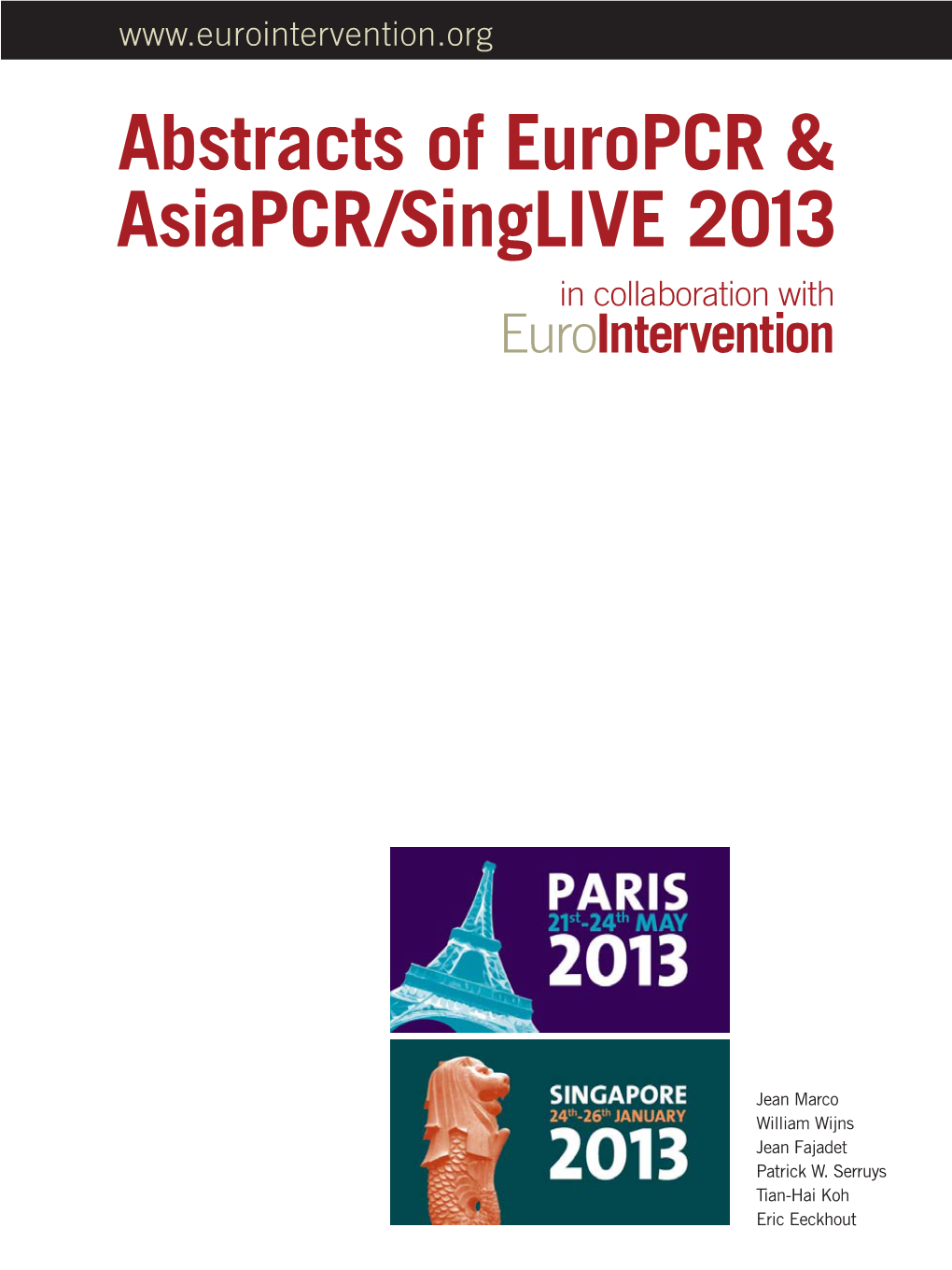 Abstracts of Europcr & Asiapcr/Singlive 2013