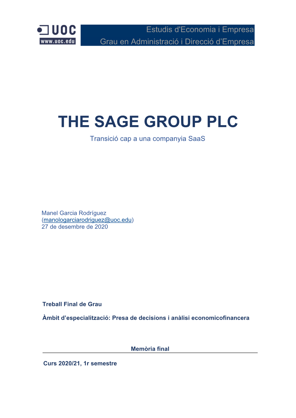The Sage Group PLC, Transició Cap a Una Companyia Saas