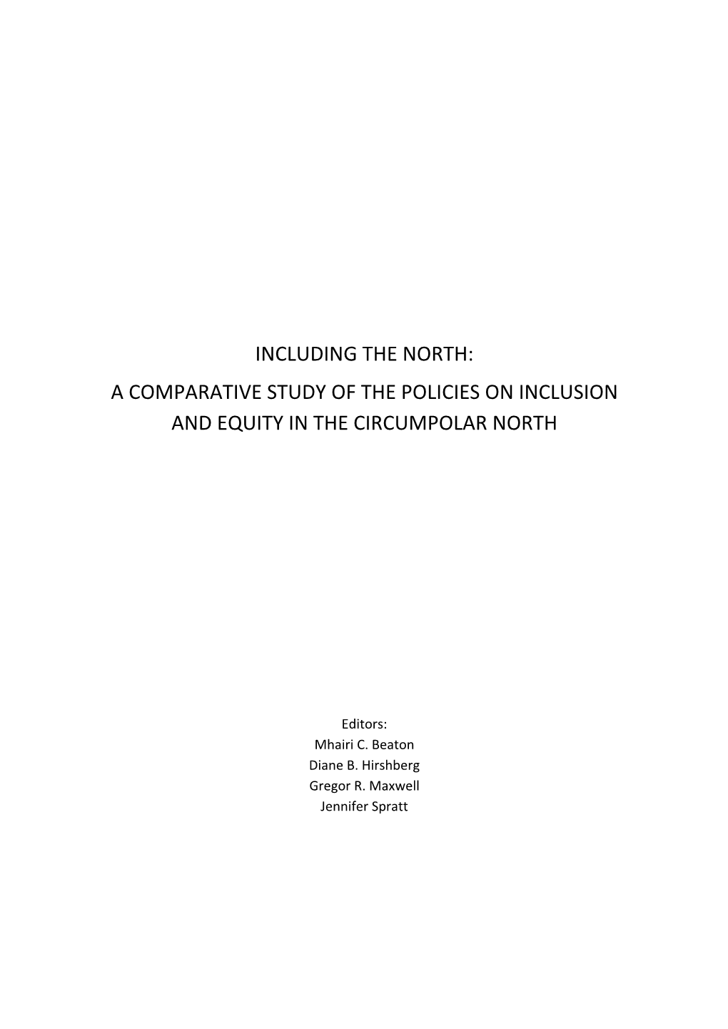 Including the North: a Comparative Study of the Policies on Inclusion and Equity in the Circumpolar North
