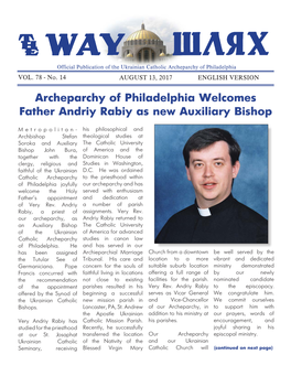 Archeparchy of Philadelphia Welcomes Father Andriy Rabiy As New Auxiliary Bishop