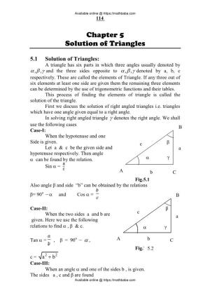 Chapter 5 Solution of Triangles