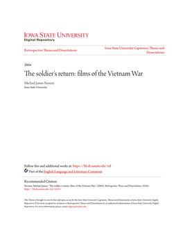 The Soldier's Return: Films of the Vietnam War Michael James Noreen Iowa State University