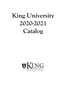 King University 2020-2021 Catalog TITLE PAGE