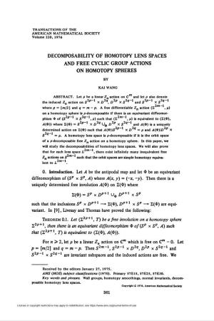 And Free Cyclic Group Actions on Homotopy Spheres