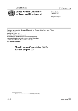 Model Law on Competition (2012) Revised Chapter III1