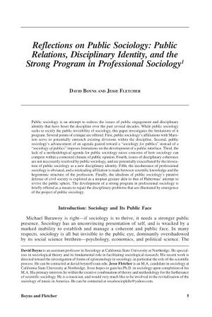Public Relations, Disciplinary Identity, and the Strong Program in Professional Sociology1