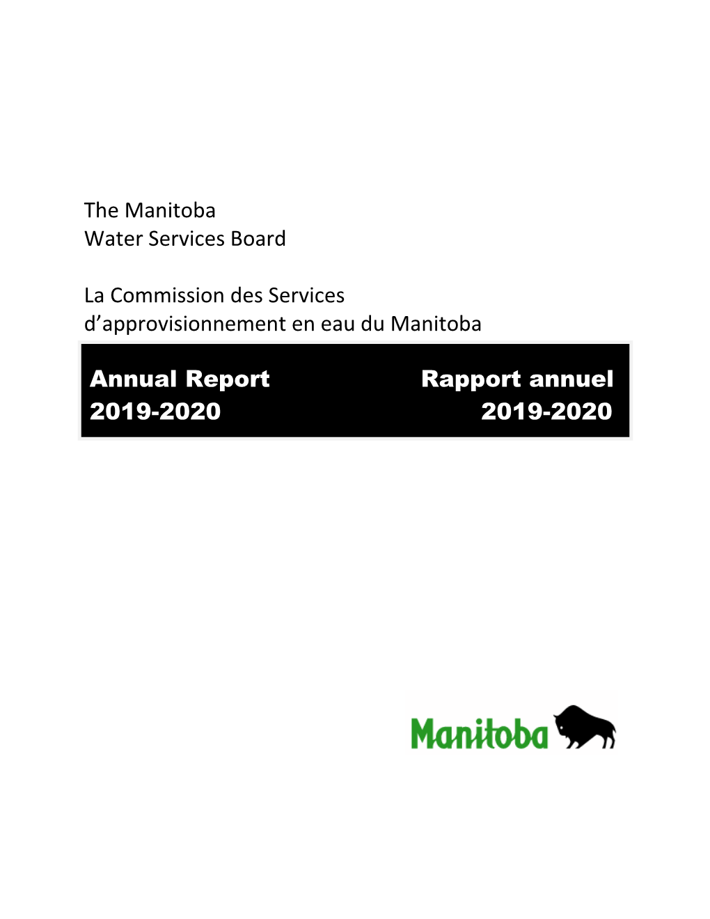 The Manitoba Water Services Board 2019-2020 Annual Report