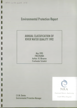 Annual Classification of River Water Quality 1992