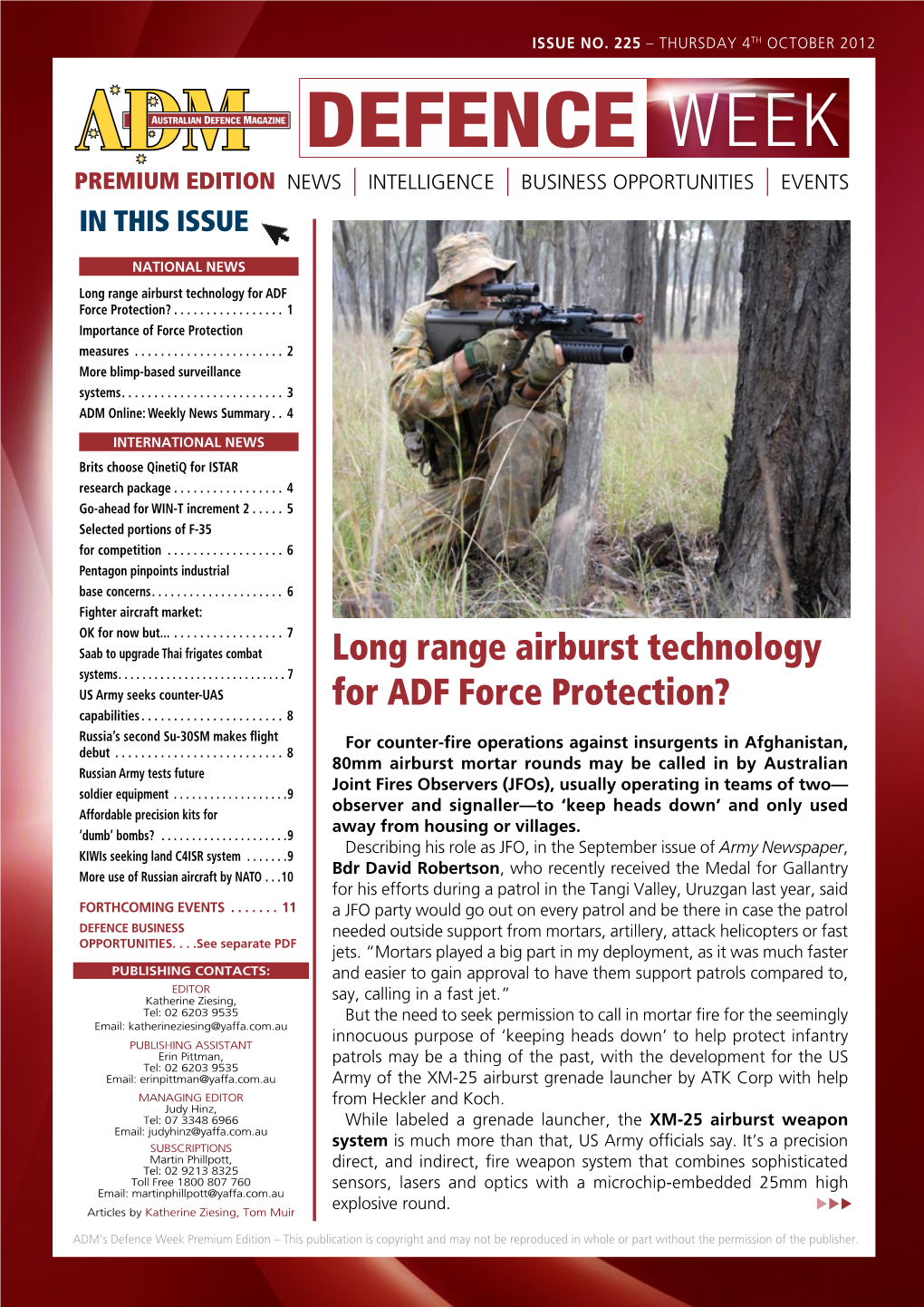 Long Range Airburst Technology for ADF Force Protection?