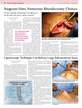 Surgeons Have Numerous Rhytidectomy Choices the Best Technique Should Balance the Efficacy of the Lift with a Low Rate of Suture Extrusion