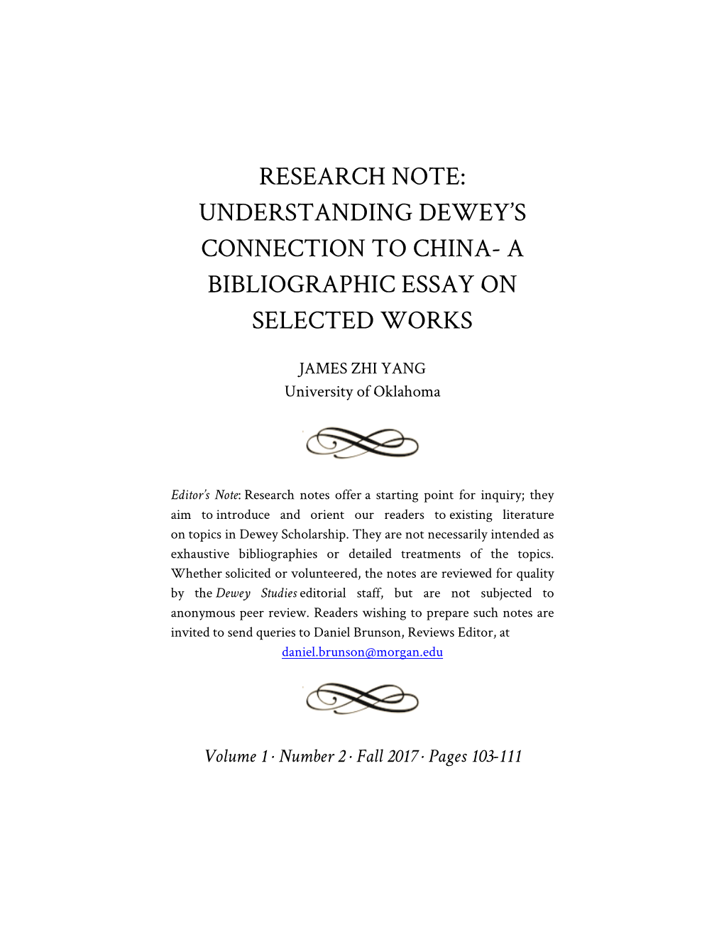 Understanding Dewey's Connection to China