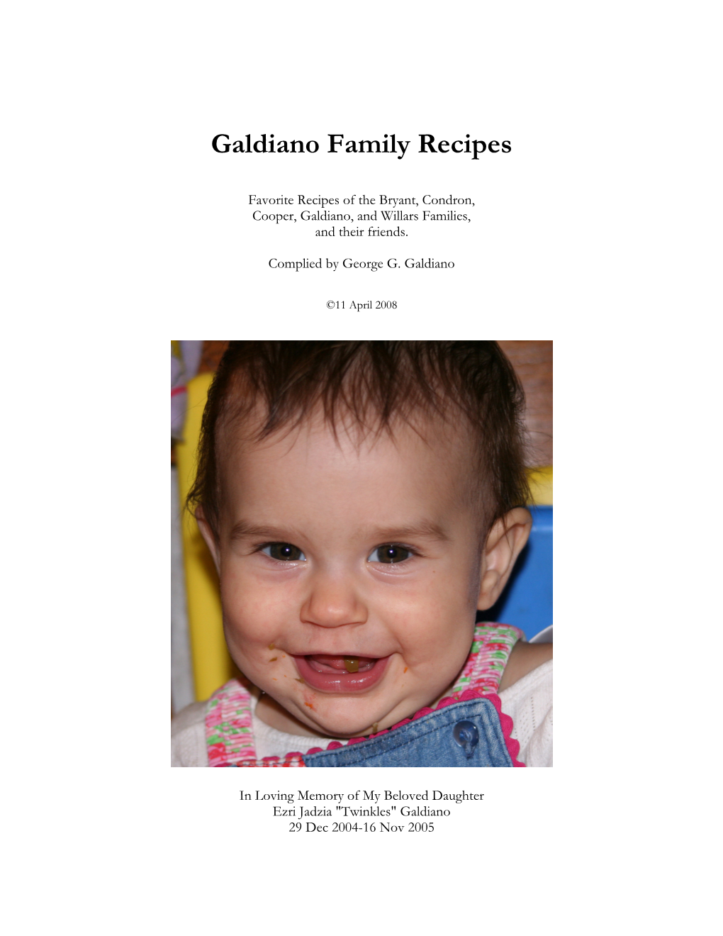 Galdiano Family Cookbook
