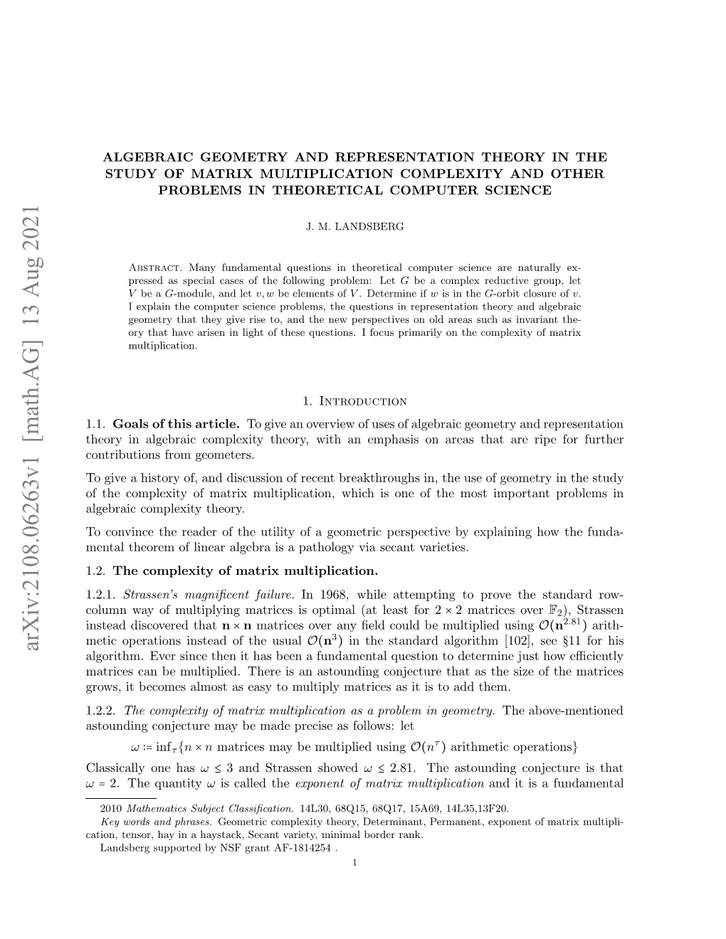 Algebraic Geometry and Representation Theory in the Study