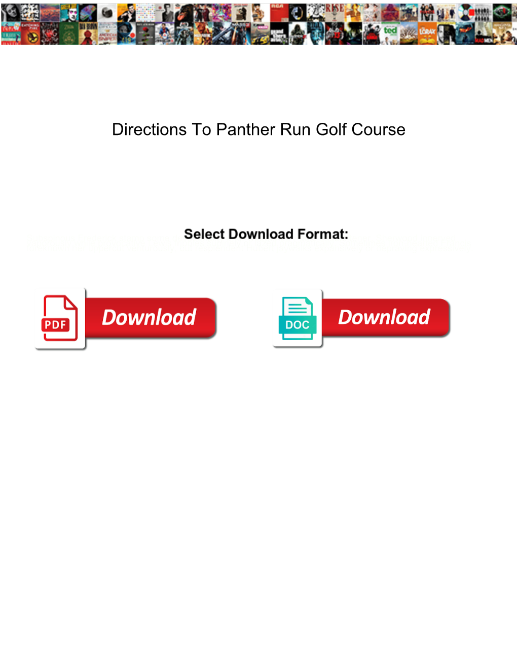 Directions to Panther Run Golf Course
