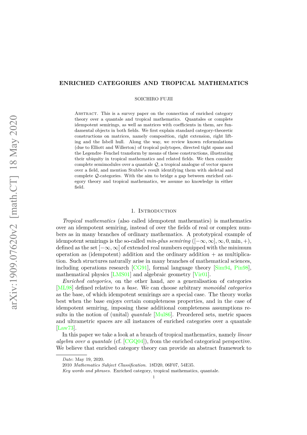 Arxiv:1909.07620V2 [Math.CT]