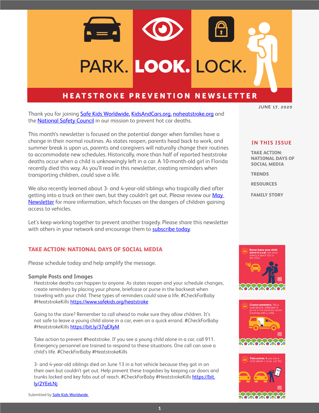 Heatstroke Prevention Newsletter