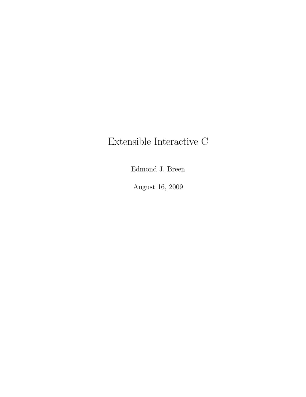 Extensible Interactive C