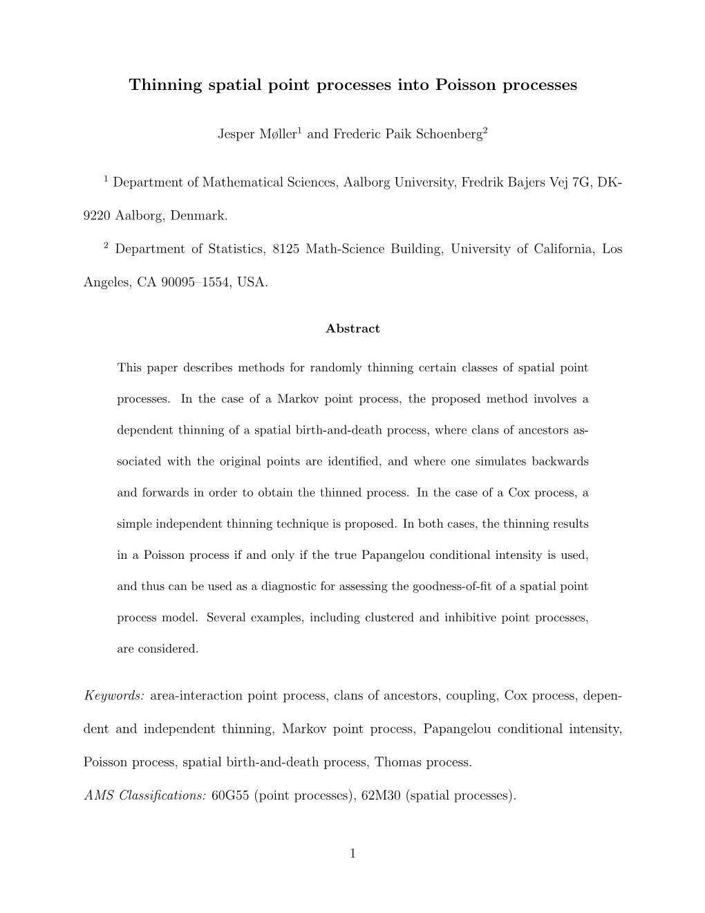 Thinning Spatial Point Processes Into Poisson Processes