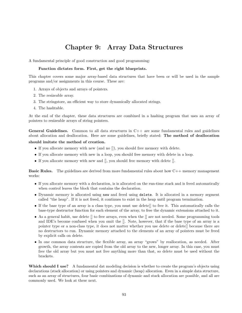 Array Data Structures