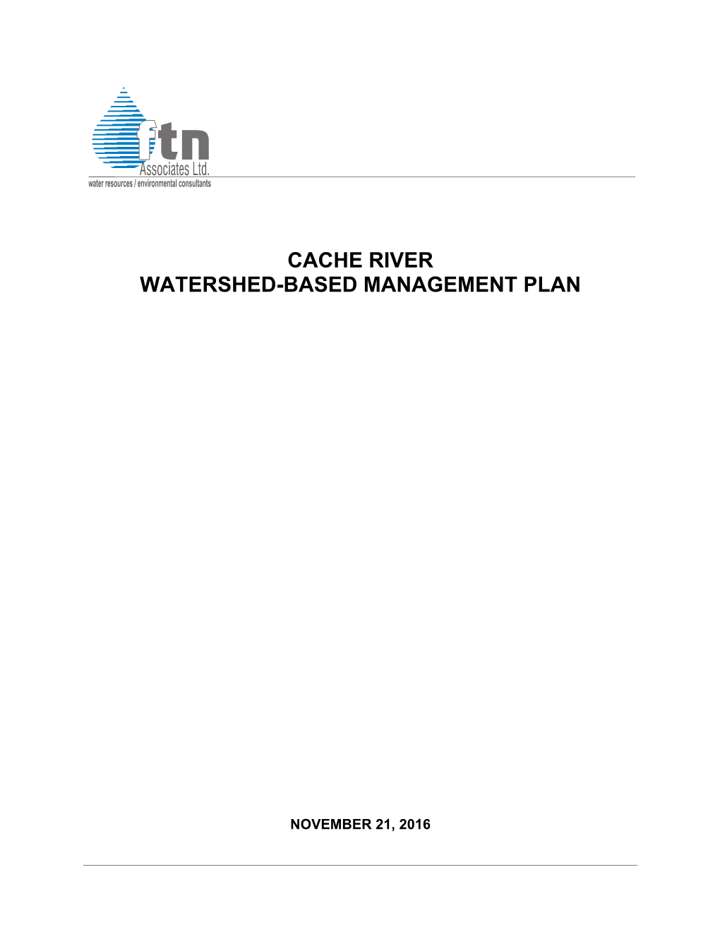 Cache River Watershed-Based Management Plan