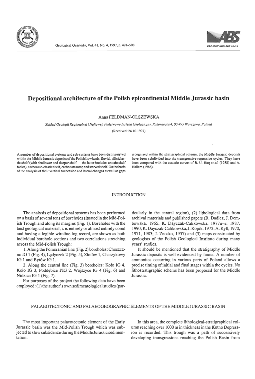 Depositional Architecture of the Polish Epicontinental Middle Jurassic Basin