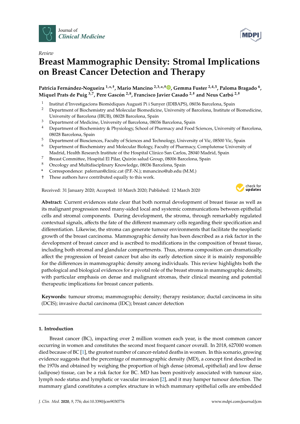 Stromal Implications on Breast Cancer Detection and Therapy