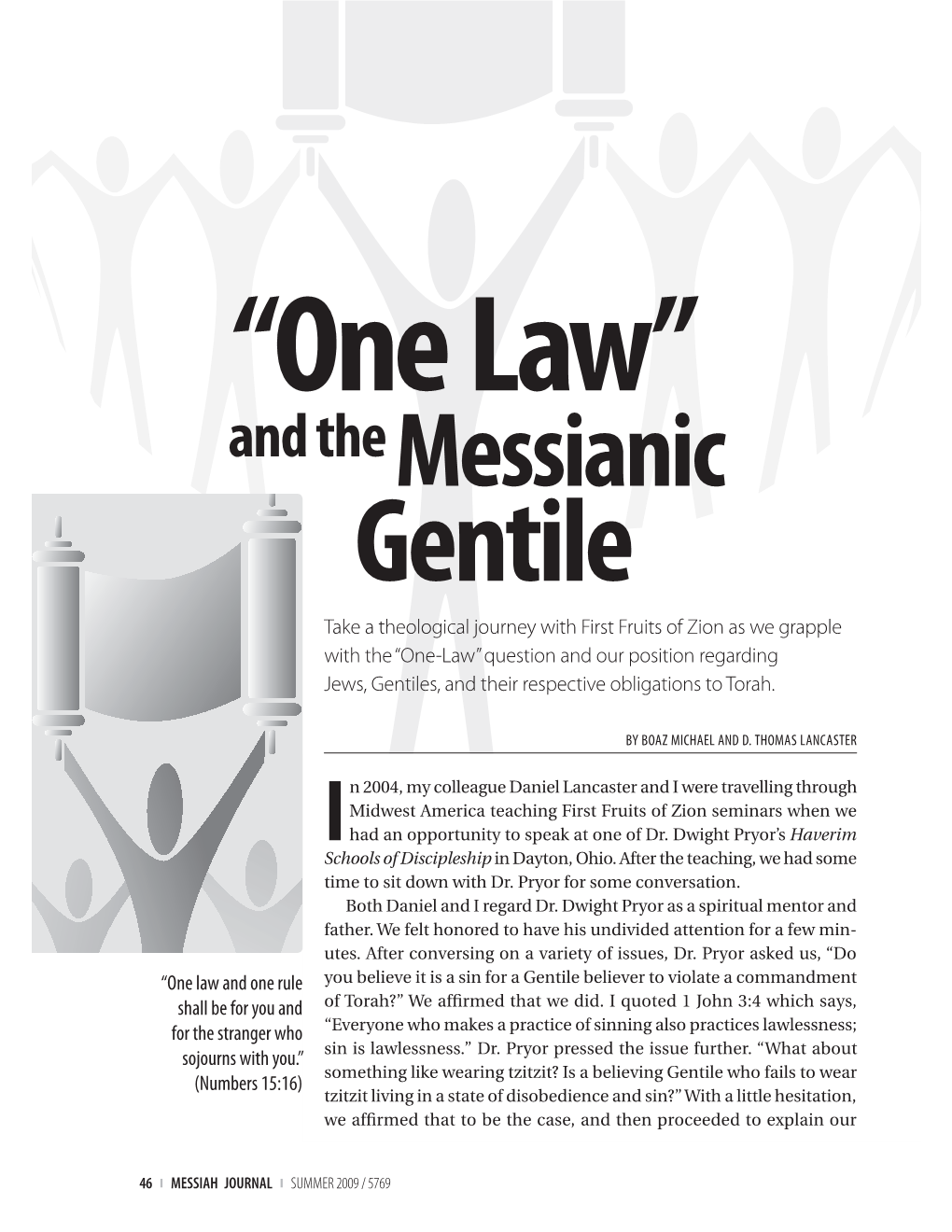 One Law and the Messianic Gentile