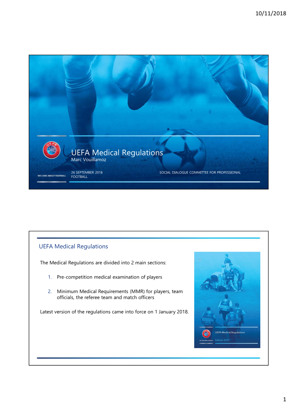 UEFA Medical Regulations Marc Vouillamoz