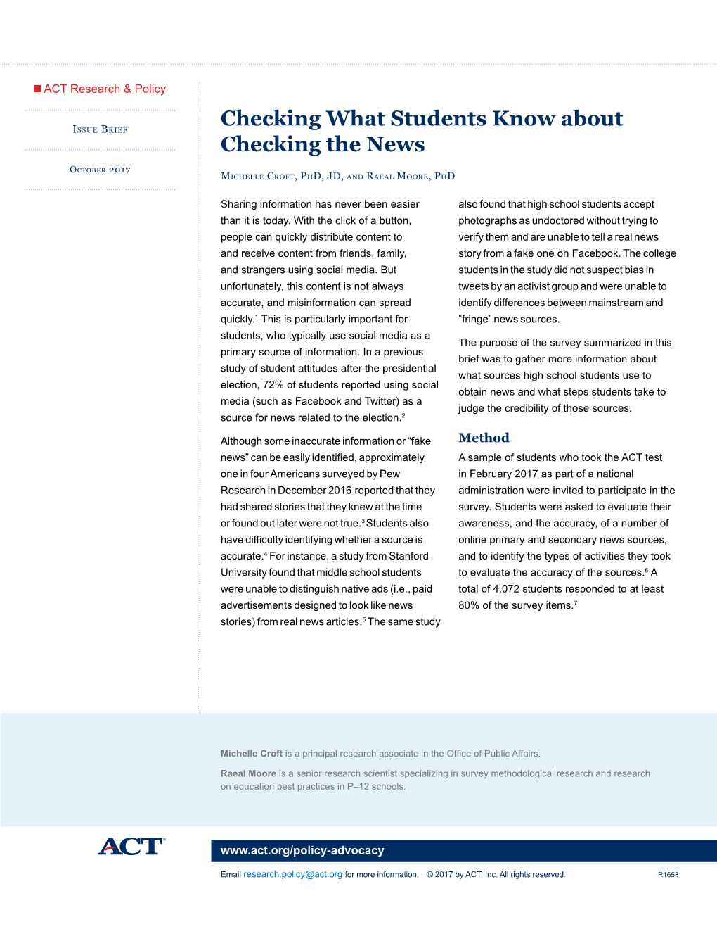 Checking What Students Know About Checking the News