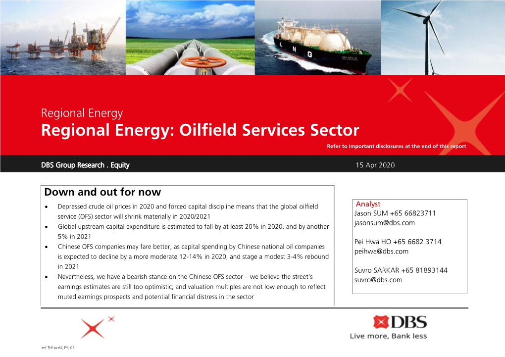 Oilfield Services Sector U740 Refer to Important Disclosures at the End of This Report U740