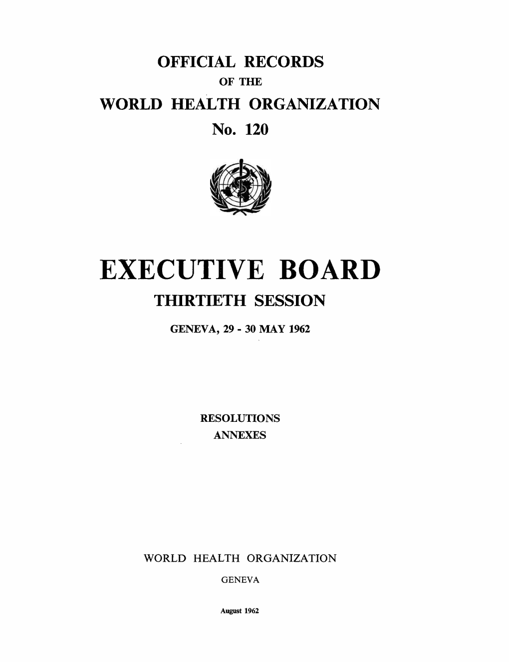 Executive Board Thirtieth Session
