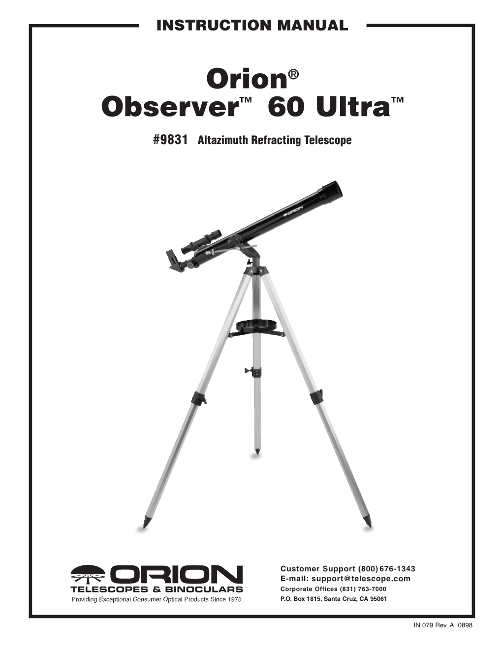 Orion® Observer™ 60 Ultra™