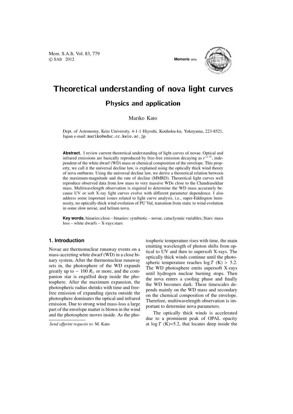 Theoretical Understanding of Nova Light Curves