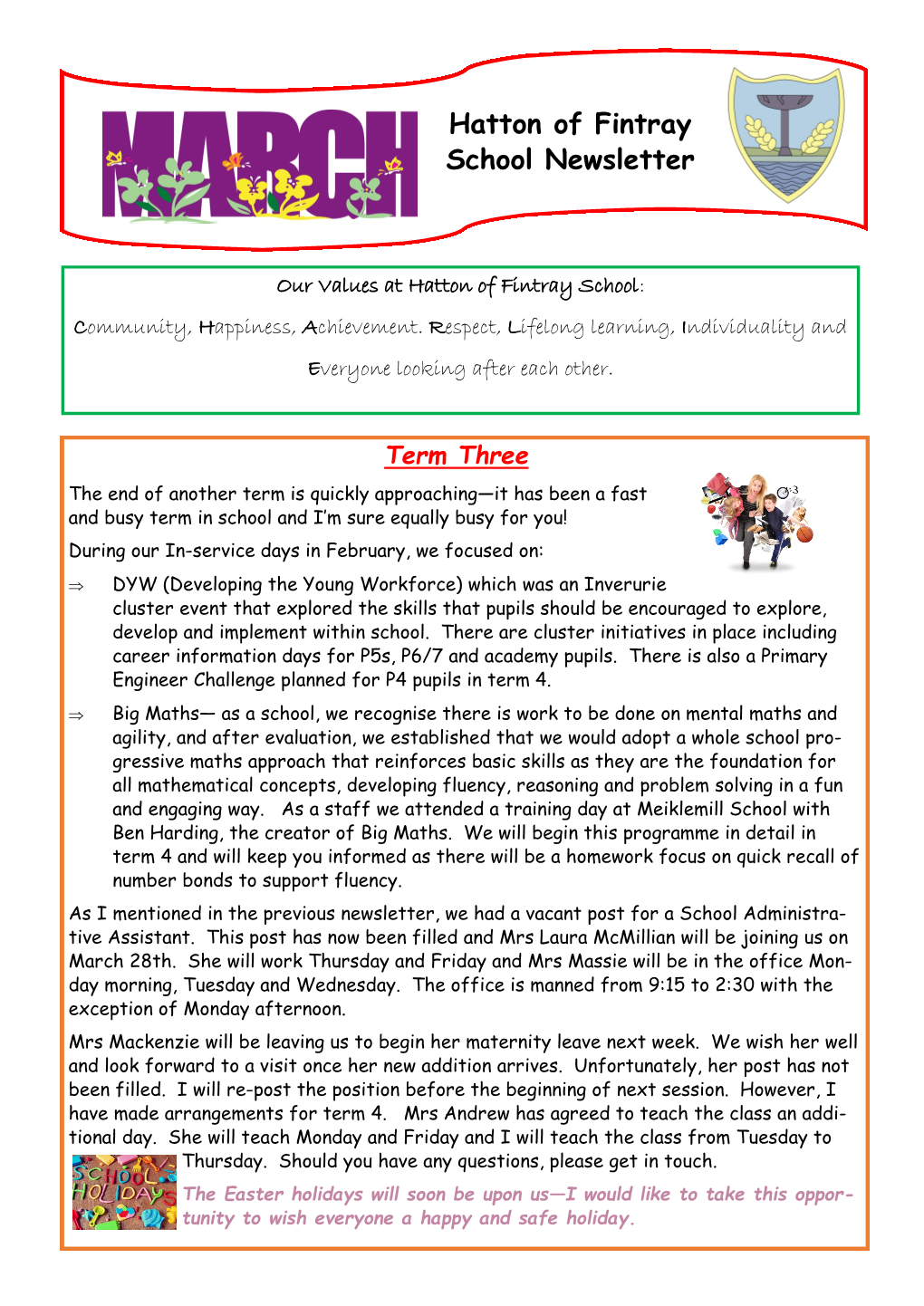 Hatton of Fintray School Newsletter