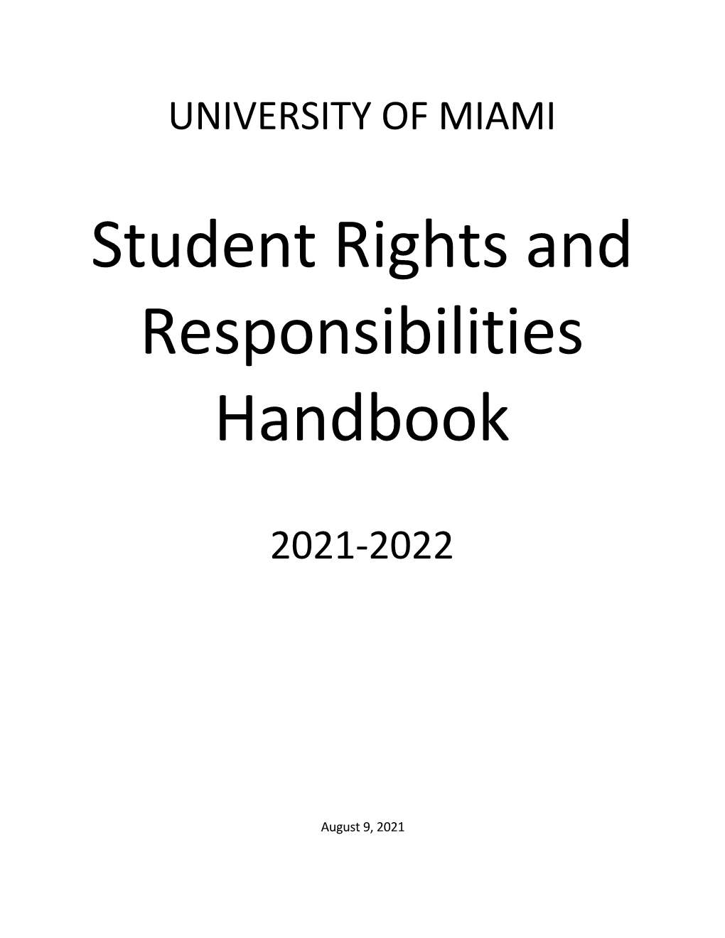 Student Rights and Responsibilities Handbook