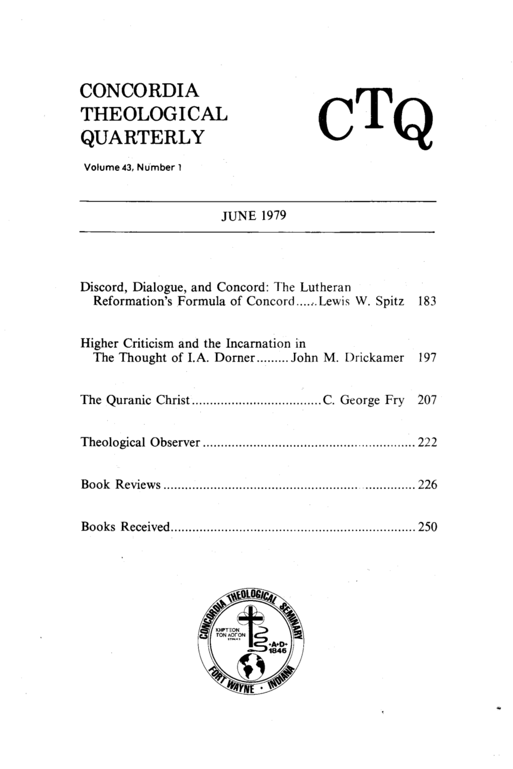 Concordia Theological Quarterly