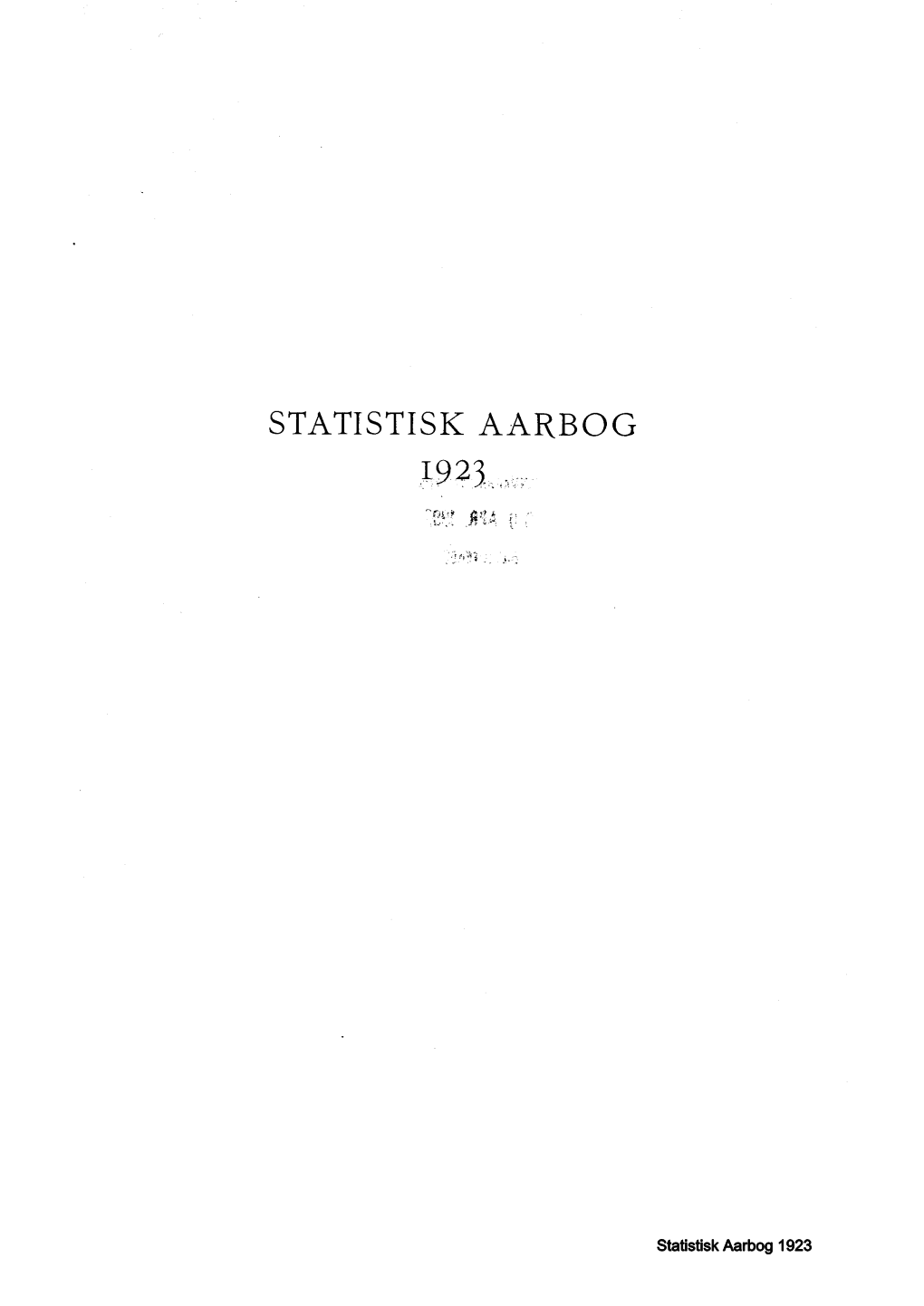 Statistisk Årbog 1923