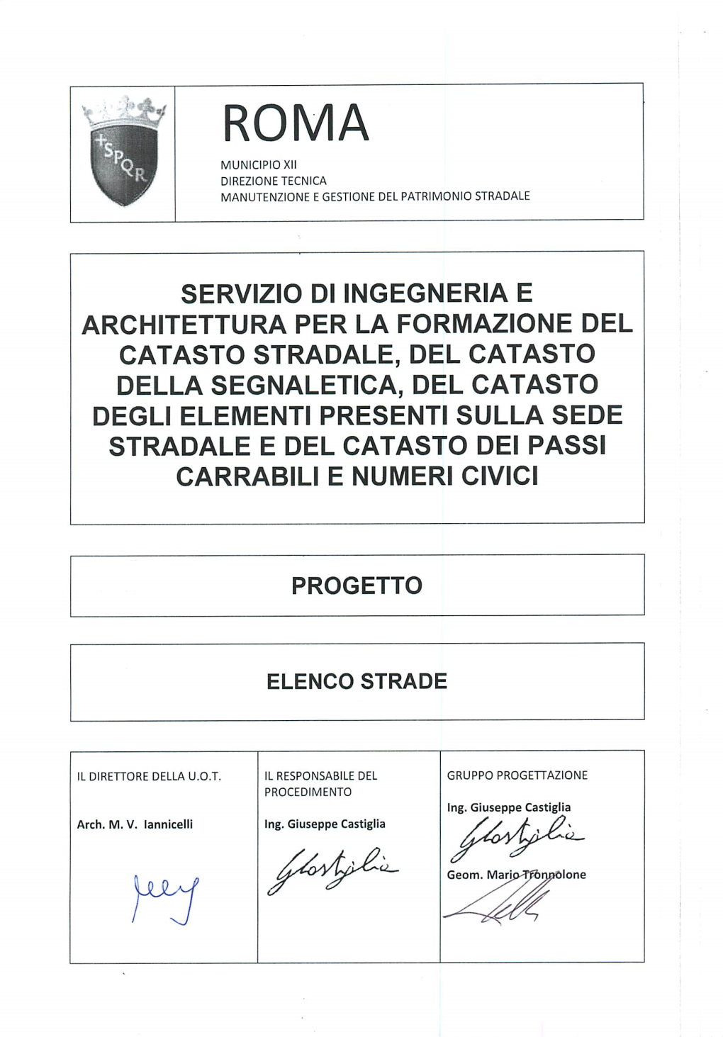 ELENCO STRADE MUNICIPIO XII ROMA AGGIORNATO a SETTEMBRE 2019 (Con Richieste Al Dipartimento Patrimonio Per Accertamento Proprietà Prot