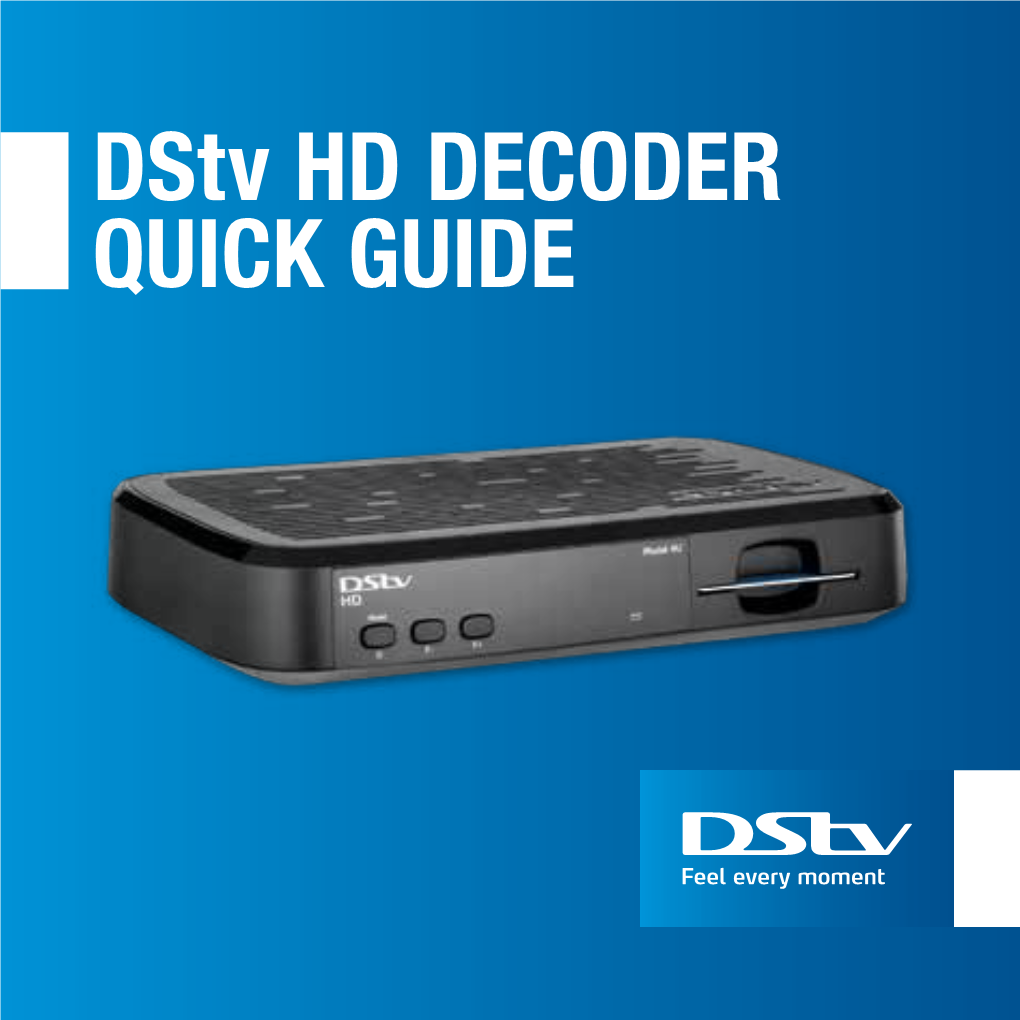 Dstv HD Single View Decoder Quick Guide
