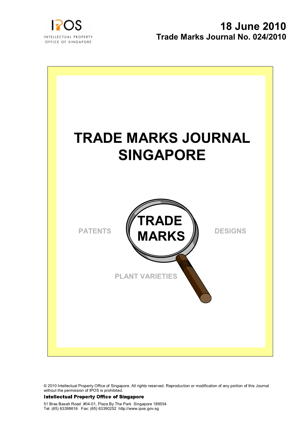 Trade Marks Journal Singapore Trade Marks