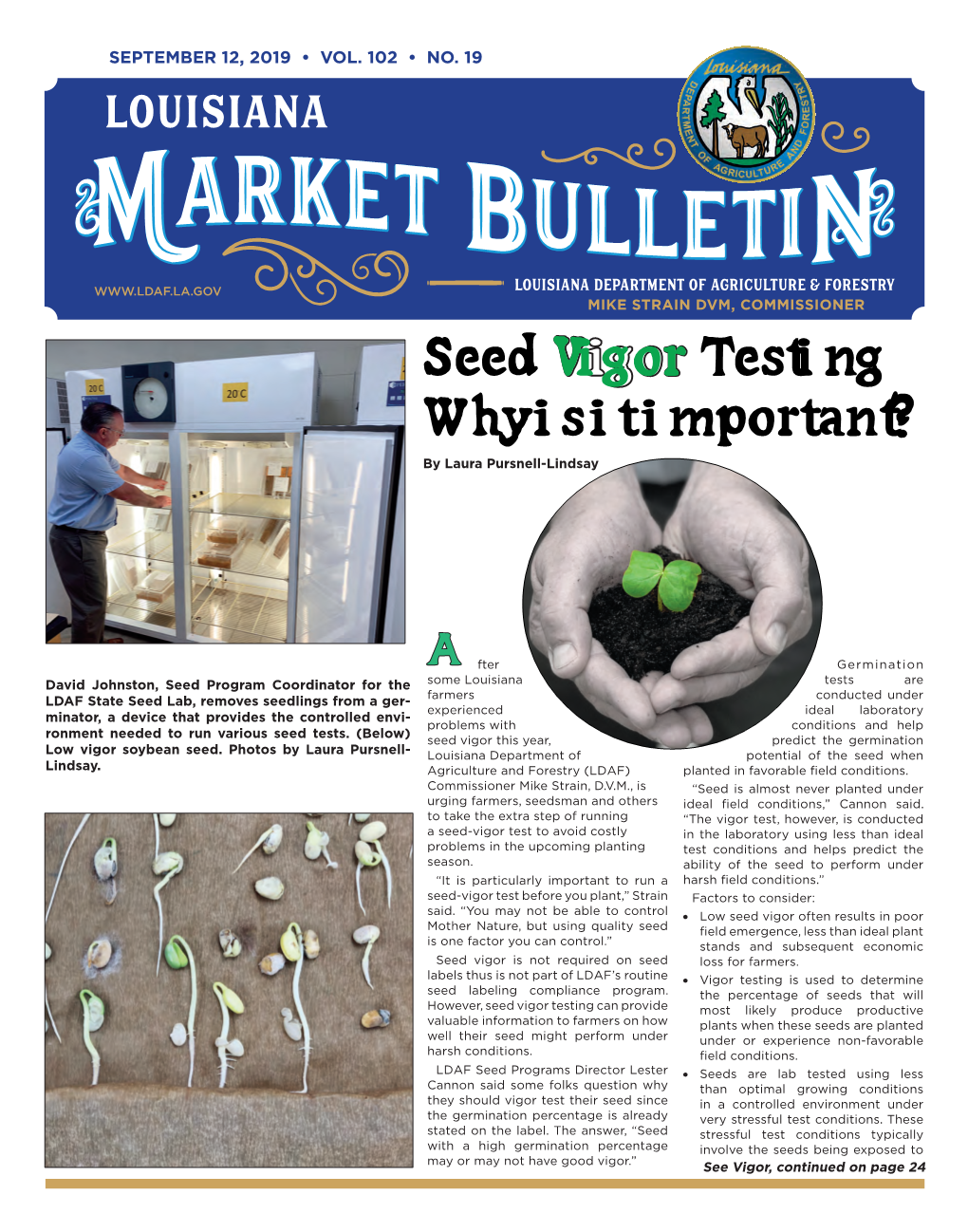 Seed Vigor Testing Why Is It Important? by Laura Pursnell-Lindsay