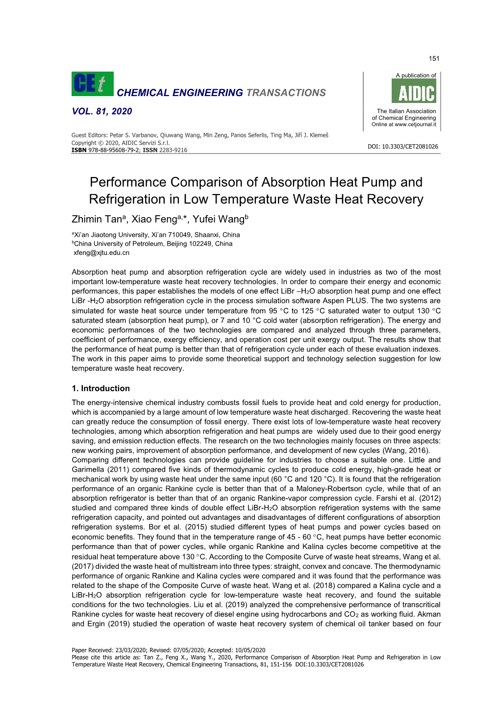 Performance Comparison of Absorption Heat Pump And