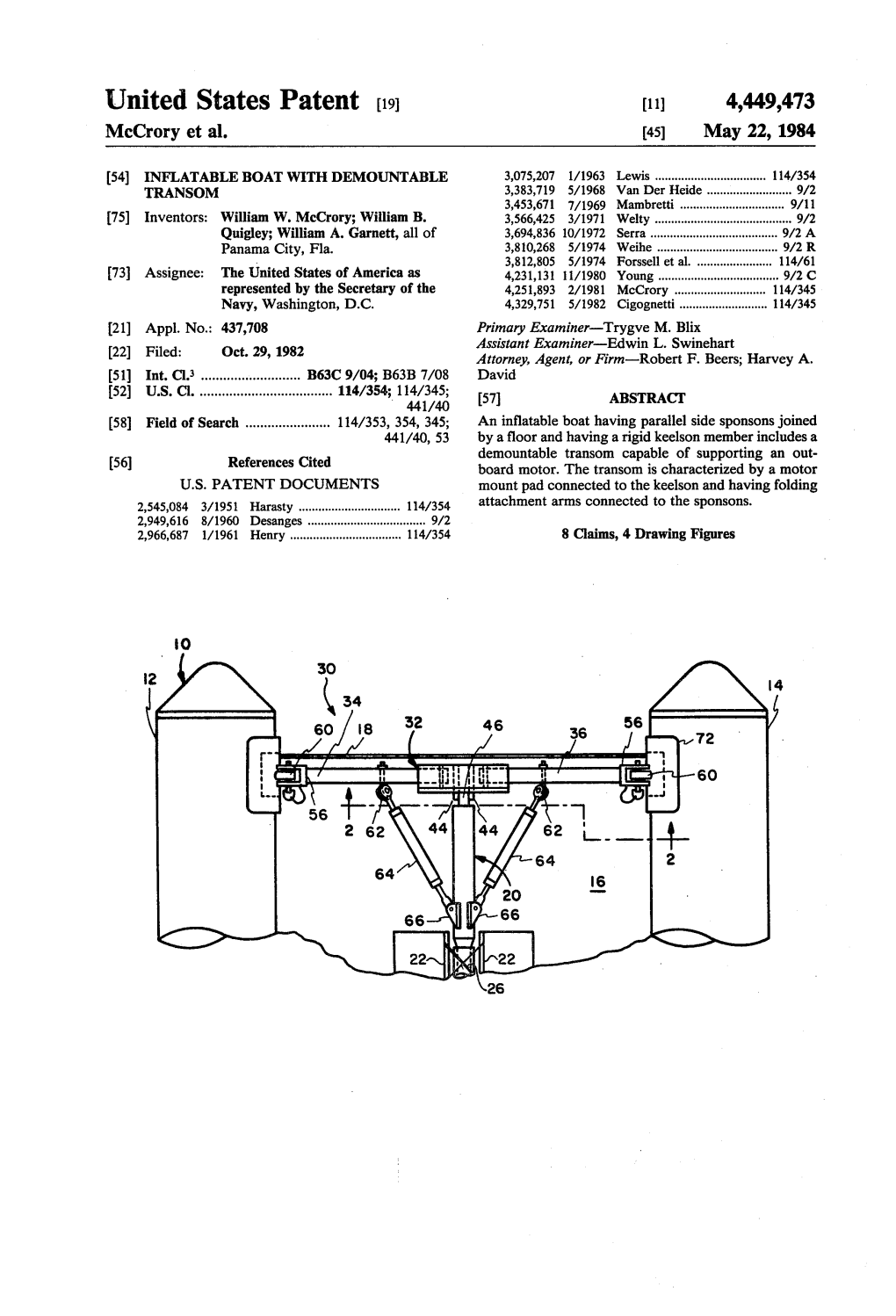 United States Patent (19) 11) 4,449,473 Mccrory Et Al