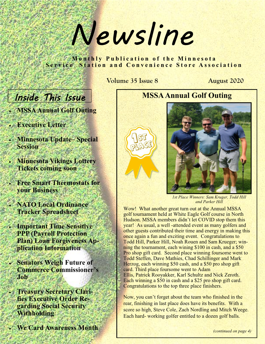 Inside This Issue MSSA Annual Golf Outing