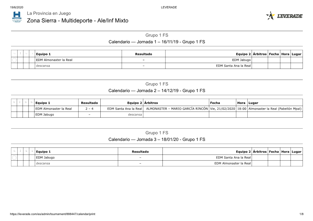 Zona Sierra - Multideporte - Ale/Inf Mixto