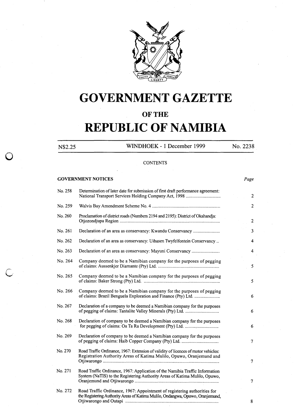 Government Gazette Republic of Namibia