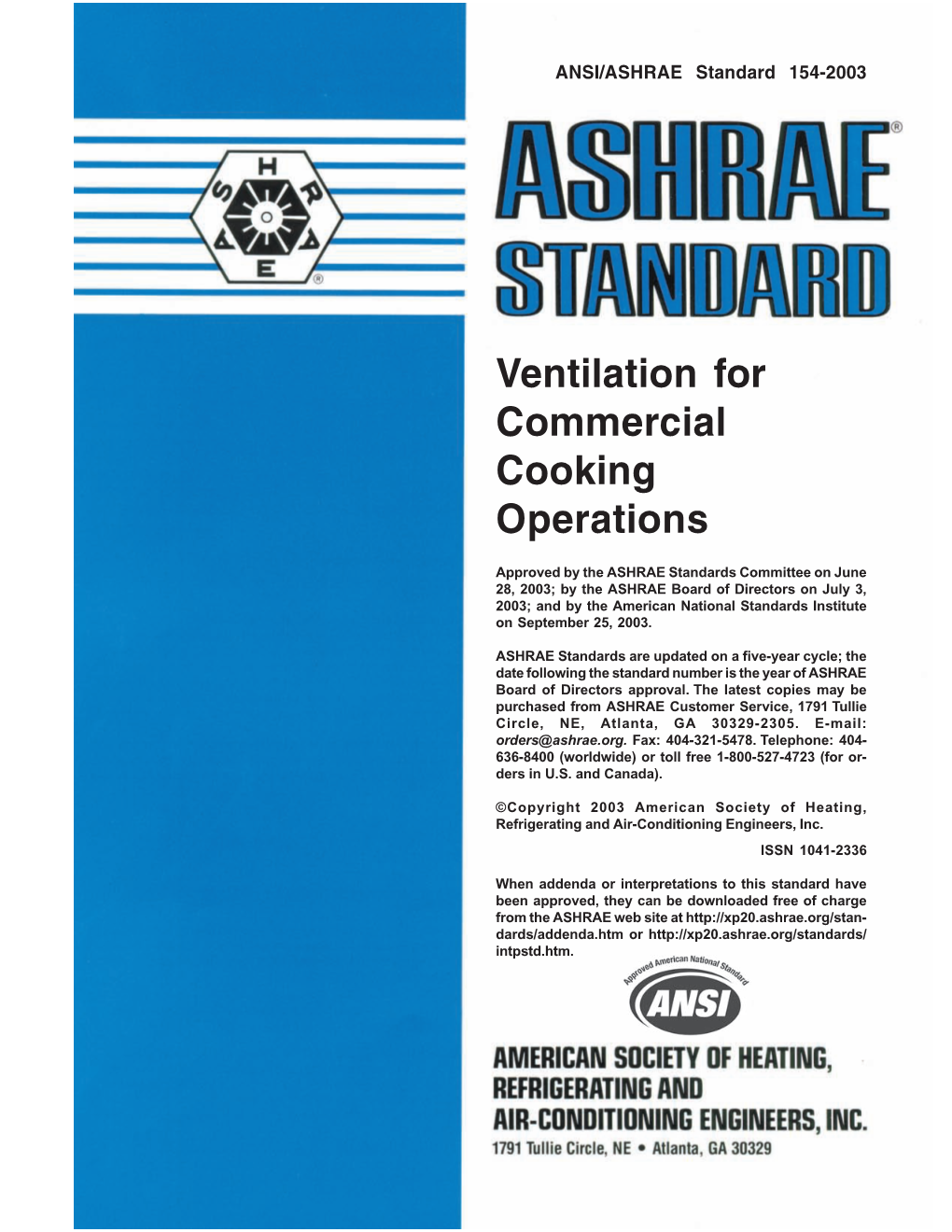 ASHRAE Standard 154-2003